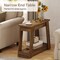 Rustic Side Table 2 Tier Storage Shelf End Table for Living Room Bedroom Brown